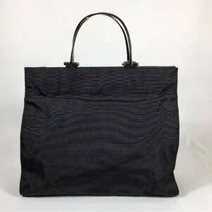 Gucci Nylon black bag with Gunmetal Silver handles 002-1025 200682